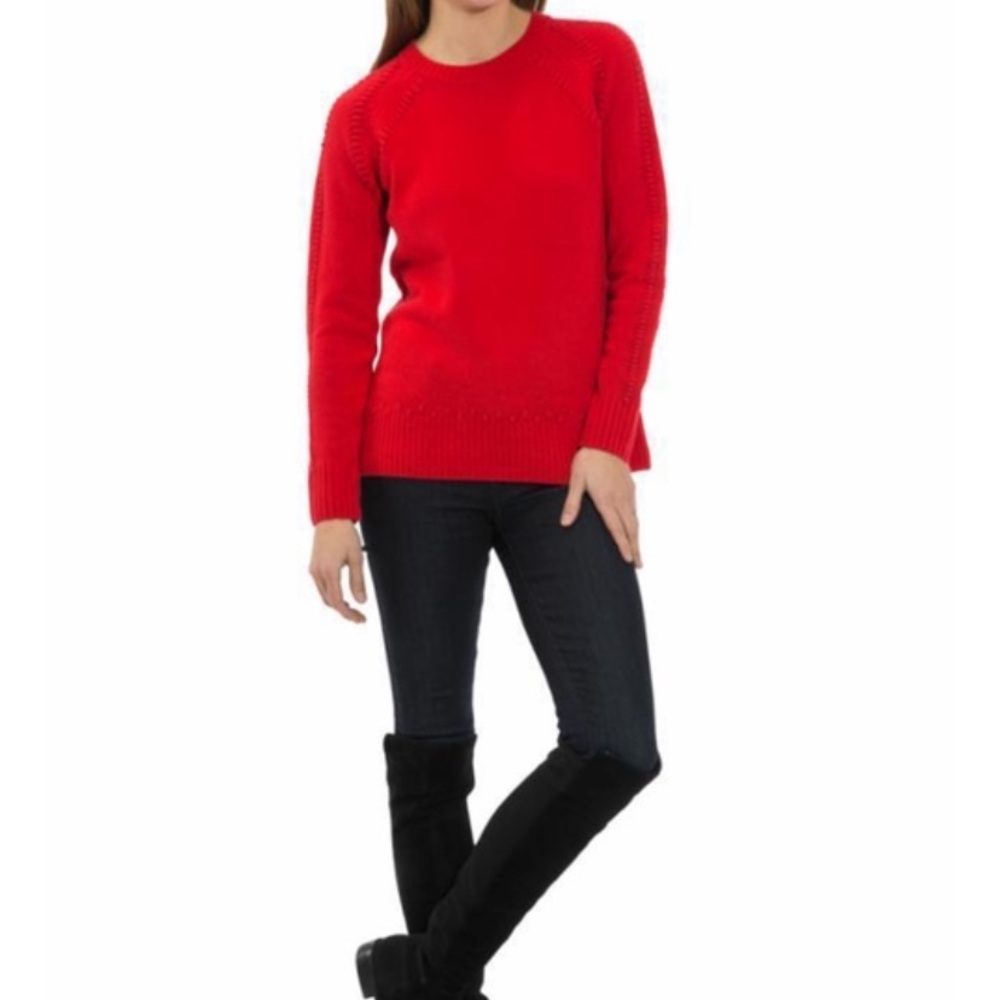 NWT Sail to Sable Red Pompom sweater